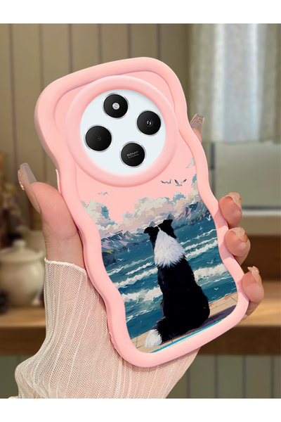 Hontinga Redmi 14C Compatible Case Camera Protector Pink Silicone Couple Phon...