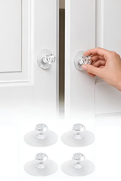AYACO 4 bucăți Suport adeziv multifuncțional cu design din cristal, cu buton,...