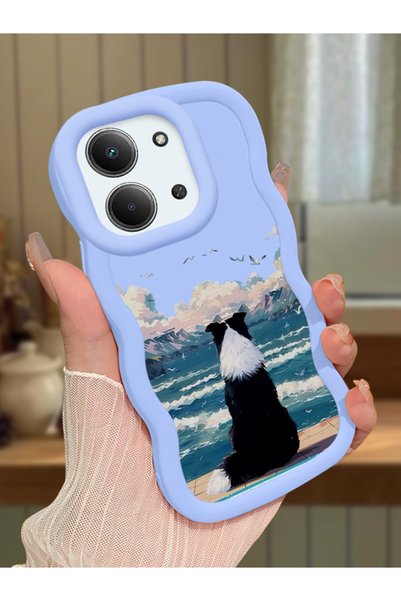 Hontinga Redmi 15C 4g Compatible Case Camera Protector Blue Silicone Lover Co...