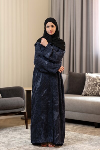 LAVİNİA Lavinia Double-Sided Chiffon Jacquard Fabric Abaya for Women