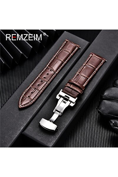 Choice 18mm Brown-w-s Genuine Calfskin Leather Watchbands Business Replace Wa...