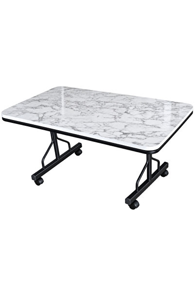 Netoc Metal Ayaklı Tekerlekli Orta Sehpa 70x110 Mutfak Masası Yükseklik 55cm ...
