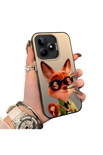ucuc Realme C51/C53 Compatible Hard Acrylic Back Silicone Edge Lens Protectio...