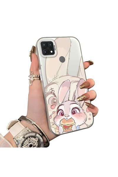 ucuc Oppo A15/A15S Compatible Hard Acrylic Back Silicone Edge Lens Protection...