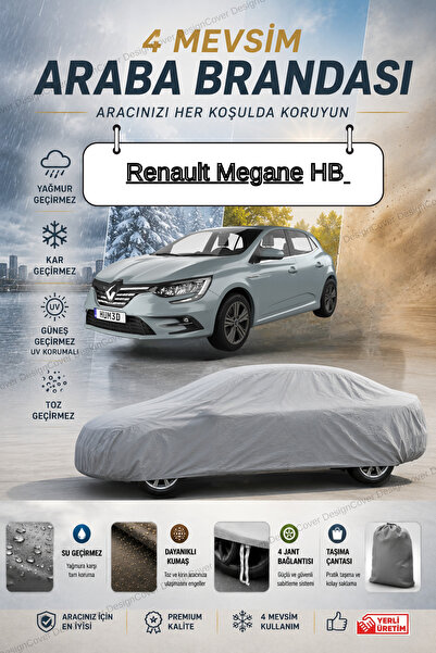designcover *Renault-Megane 4.Hb GRİ ARABA BRANDASI ARABA ÇADIRI-4 MEVSİM SU ...