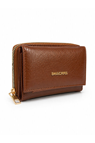 Sanmorris Women's Soft Faux Leather Multi-Card Holder, Zippered Wallet, Matte...