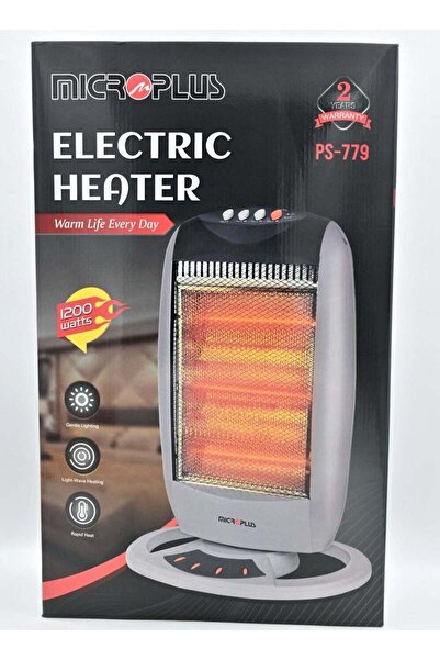 ACTEN مدفأة كهربائية للغرفة من ميكروبلس بقوة 1200 واط، لون رمادي، طراز PS-779