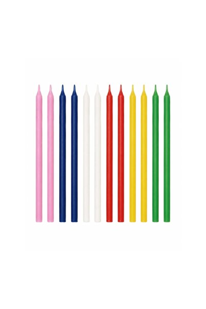 Decoratiuni Dulci Lumanari colorate lungi pentru tort (L.12cm)