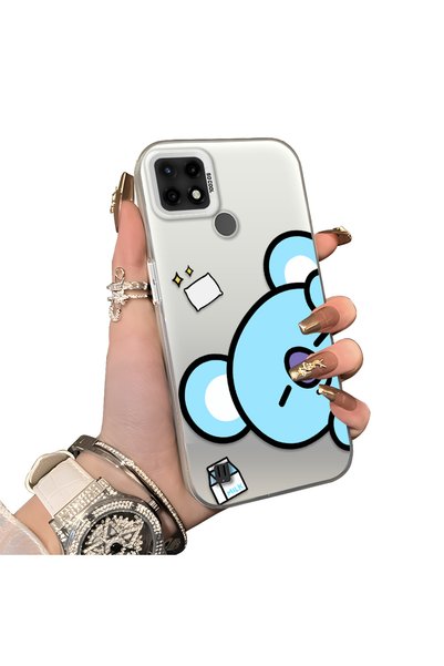 ucuc حافظة مزدوجة متوافقة مع هاتف Realme C21 مصنوعة من الأكريليك الصلب وحافة ...