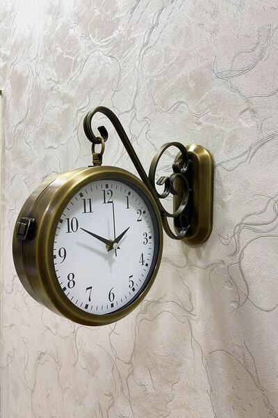 Genel Markalar 37x28 Cm Eskitme Metal Istasyon Duvar Saati