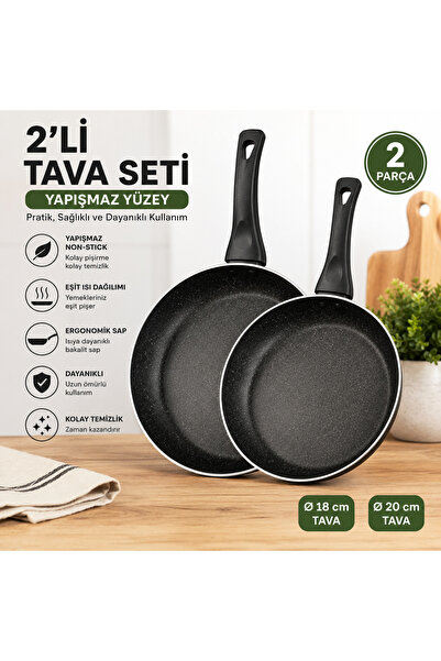 Genel Markalar 2'Lİ Tava Seti 18/20cm Yapışmaz Yüzey