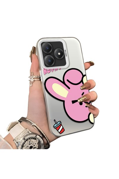 ucuc Realme C63 4G/C61 Compatible Hard Acrylic Back Silicone Edge Lens Protec...