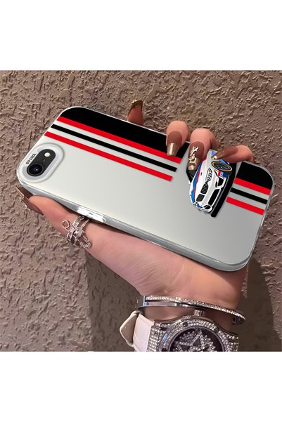 CHICASELUX Race Car Red Black Stripe Pattern Phone Case Compatible with iPhon...
