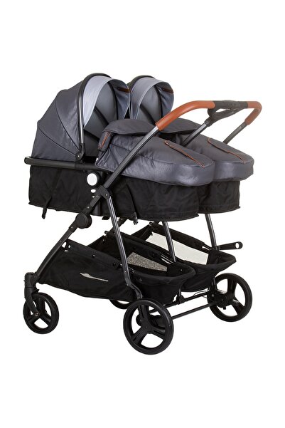 Chipolino Carucior gemeni Duo Smart 2 în 1 gri argintiu