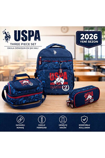 U.S. Polo Assn. Unisex School Backpack Travel Daily Bag Lunch Bag Pen Holder ...