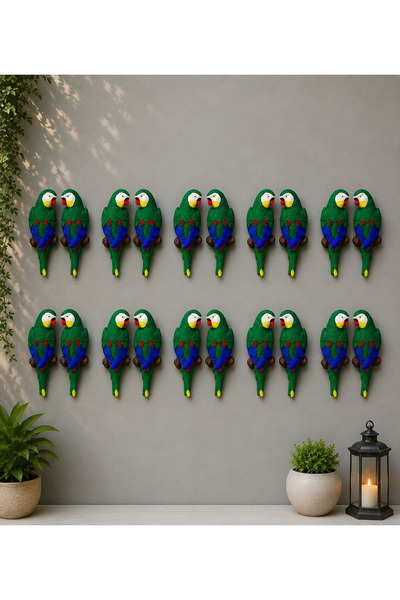 BUBUHOMEDECOR 10 çift /Amazon Papağan Duvar Süsü – Balkon, Bahçe ve Teras Dekoru