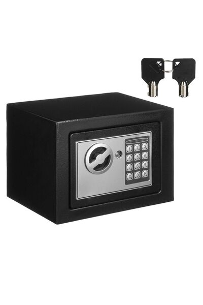 Zâna Casei Black Safe with Electronic Lock & Keys 17x17x23cm