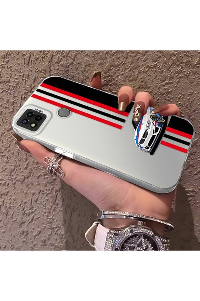 CHICASELUX Redmi 9C/10A Compatible Racing Car Red Black Stripe Pattern Phone ...