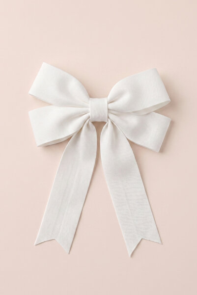 Le Mabelle White Cotton Bowknot Girls' Automatic Buckle