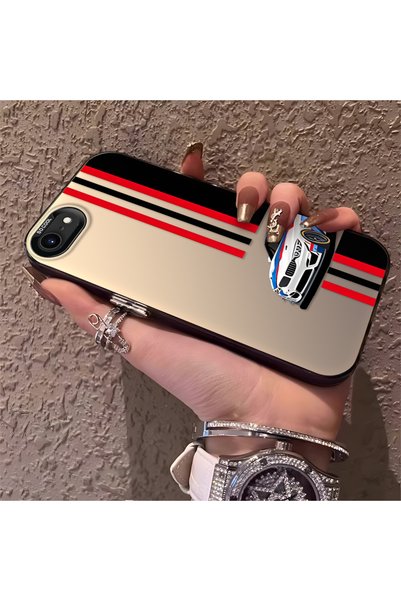 CHICASELUX Race Car Red Black Stripe Pattern Phone Case Compatible with iPhon...