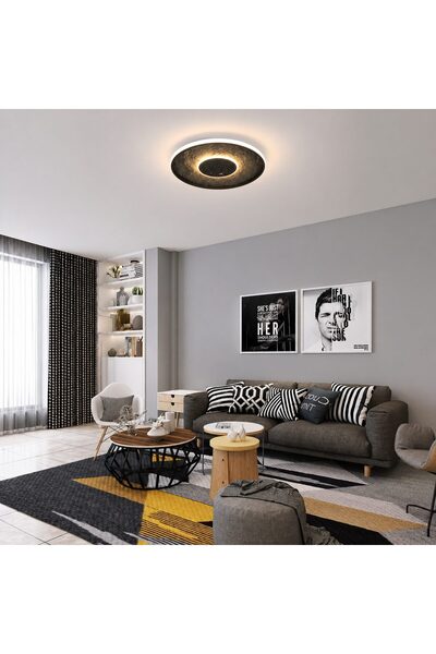 GIMASE , Lustra LED cu telecomanda LT656BK, 3000/4000/6000K, Ø40.5,46W, Negru
