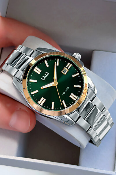 Q&Q Original Quartz Gift Men's Watch - Silver Steel Band 5 Atm Water Resistan...