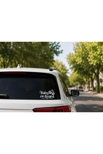 nehay shop Araçta Bebek Var Sticker - Baby On Board Araba Cam Çıkartması (Bey...