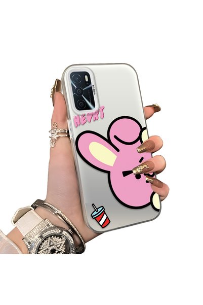 ucuc Oppo A54S Compatible Hard Acrylic Back Silicone Edge Lens Protection Dou...