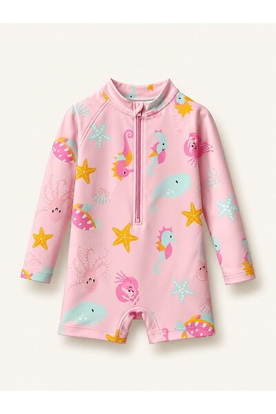 My Kids Wear Children's Long Sleeve Zippered Swimsuit - Comfortable and Conve...