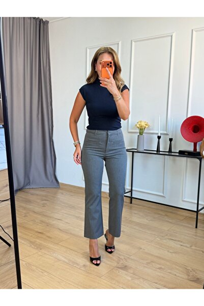 Size Özgü Gri Flare Pantolon