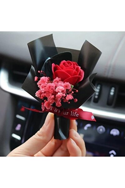 GENERAL Car Vent Clips, Mini Dried Flower Bouquet, Red Flower Scented Air Fre...