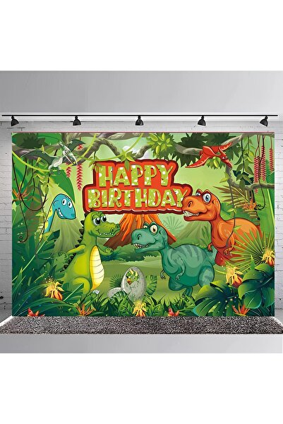 eslem bijuteri Dinosaur Themed Birthday Banner 150X100 cm |   Happy Birthday ...