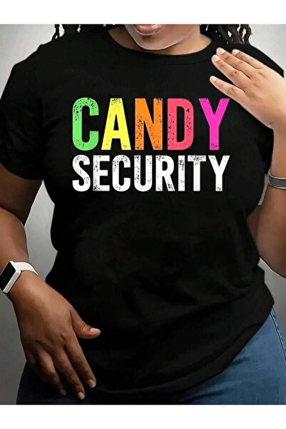 29CUN Candy Security Funny Costume Party Halloween Black Graphic T Shirts Tee