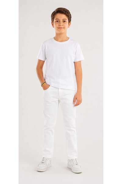 KAYAKİDS Boys' White Plain White School Ceremonial Trousers White Adjustable ...