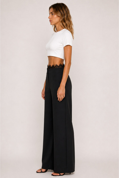 GLENDA Lace Waist Palazzo Pantolon