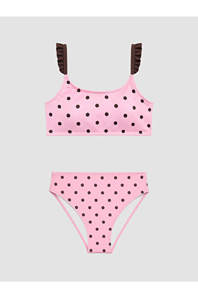 LC Waikiki Nevavm Polka Dot Girl's Bikini Set with Difference