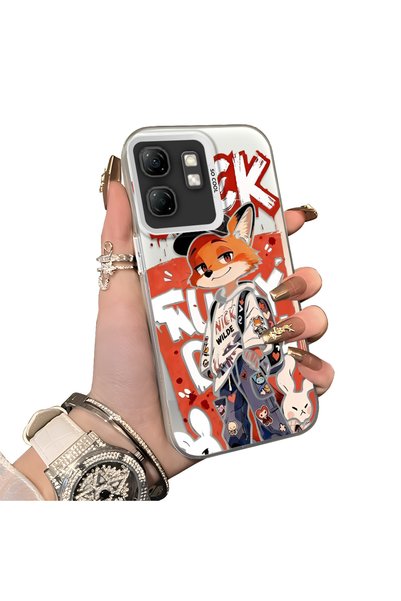 ucuc Infinix Hot 50I Compatible Hard Acrylic Back Silicone Edge Lens Protecti...