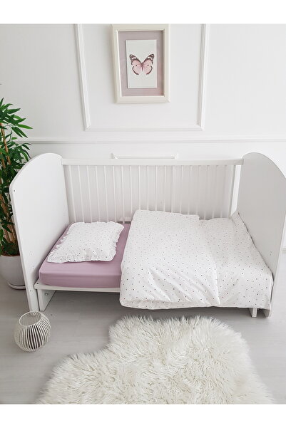 ib ilkimbebe Baby Bedding Set 100% Cotton Newborn Crib Bedding Set with Heart