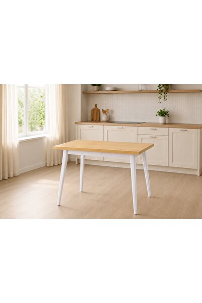 Vivense AVANOS MDF SABİT MUTFAK MASASI, 60X90 CM, NATUREL BEYAZ