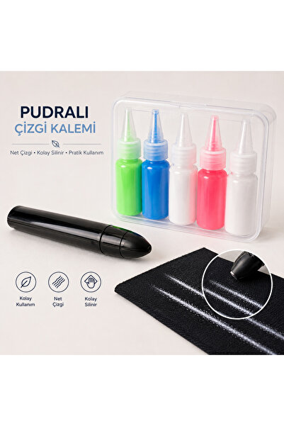 SEVDİK Pudralı Çizgi Taşı- 5 Tüp Pudra- Kolay Silinebilir