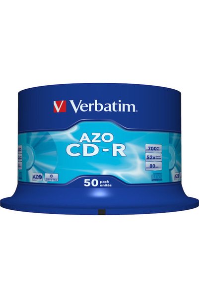 Verbatim Azo Crystal Εγγράψιμο CD-R 52x 700MB Κουτί 50 τεμαχίων 50 τεμάχια Κω...