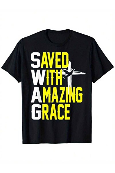 Generic تي شيرت مطبوع عليه "Saved With Amazing Grace Love Jesus Christian" من...