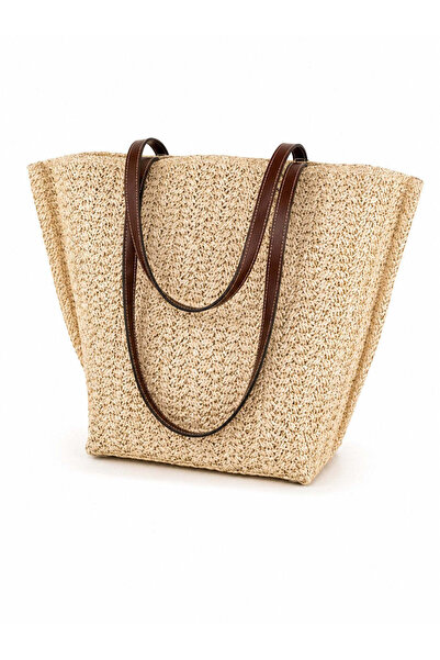SimpleFind Sofia Cardoni Geanta piele-Circe-Bej,Geanta de plaja piele natural...