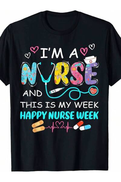 21JNRY I'M A T-Shirt For Men Nurse Week 2026 Gift Classic Crew Neck 1pc