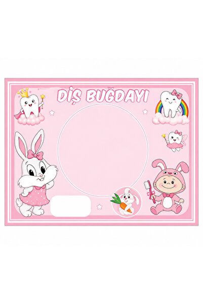 eslem bijuteri Baby Girl Wheat Banner 150X100 cm |   Pink Tooth Wheat Party D...