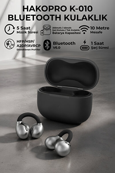 hakopro V6.0 Bluetooth, Kablosuz, Mikrofonlu Ergonomik Gövdeli Kulak İçi Kula...