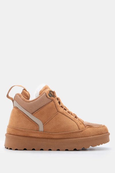 Luigi Μποτάκια sneaker με επένδυση από συνθετική γούνα - Καμηλό - 38