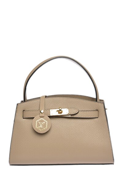SimpleFind Luisa Vannini Geanta piele-Artemis-Taupe,Geanta de mana piele natu...