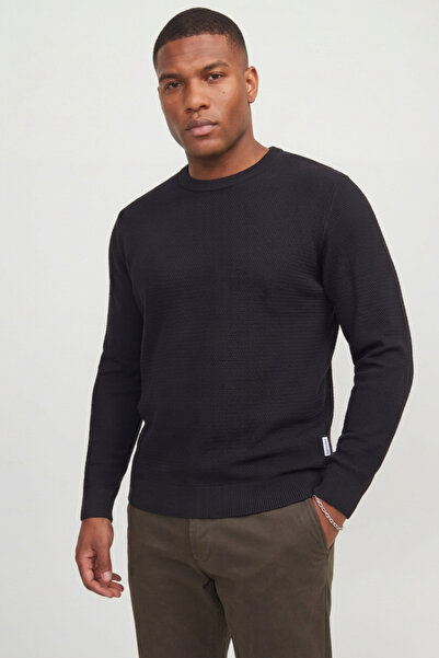 Jack & Jones Men's Knitwear Sweater Crew Neck Long Sleeve Knitted Patterned S...