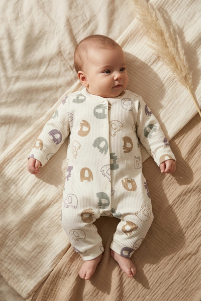 Babydonat Lumi Fil Desenli %100 Pamuklu Fitilli Bebek Uyku Tulumu - Çıtçıtlı ...